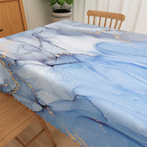 Lofaris Blue Marble Texture Rectangle Tablecloth For Party